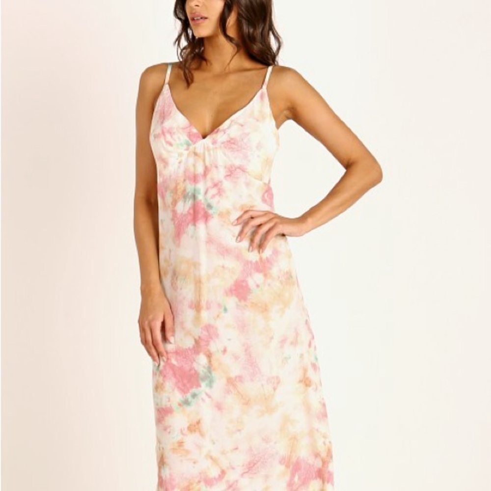 Auguste Pink Colorful Tie-Dye Slip Dress XS